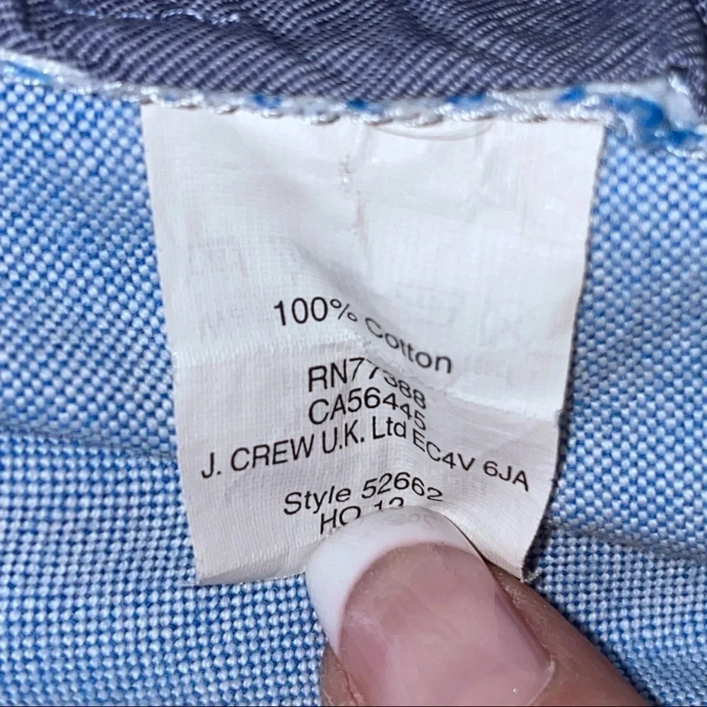 J. CREW | Club Shorts Blue Chambray 36 Bermuda 10.5”